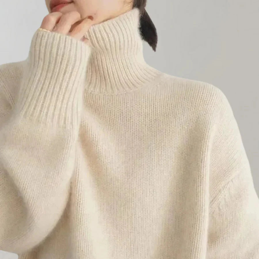 Mila™ | Loose-fit knitted turtleneck sweater