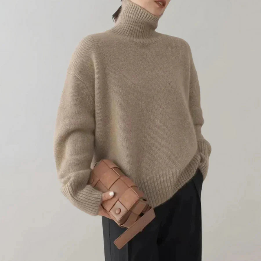 Mila™ | Loose-fit knitted turtleneck sweater