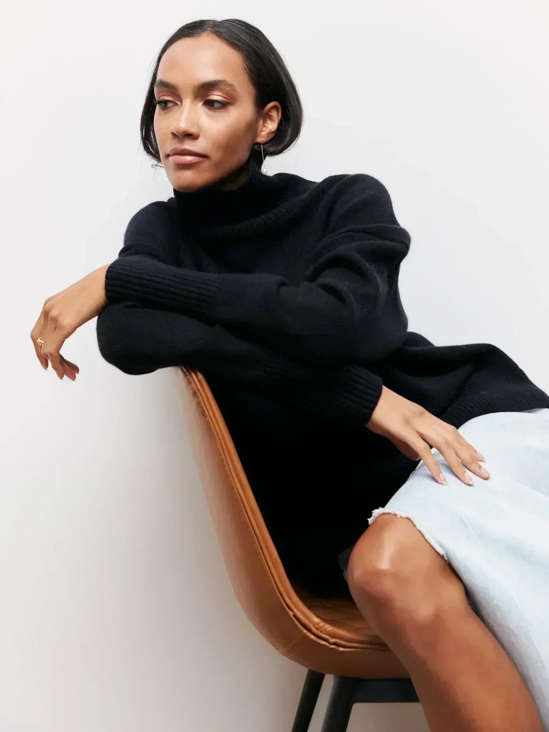 Eden - Elegant Oversized Turtleneck Knit Sweater