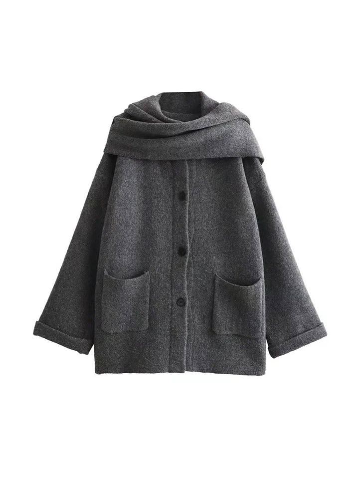 Abigail | Knitted Cardigan with Scarf