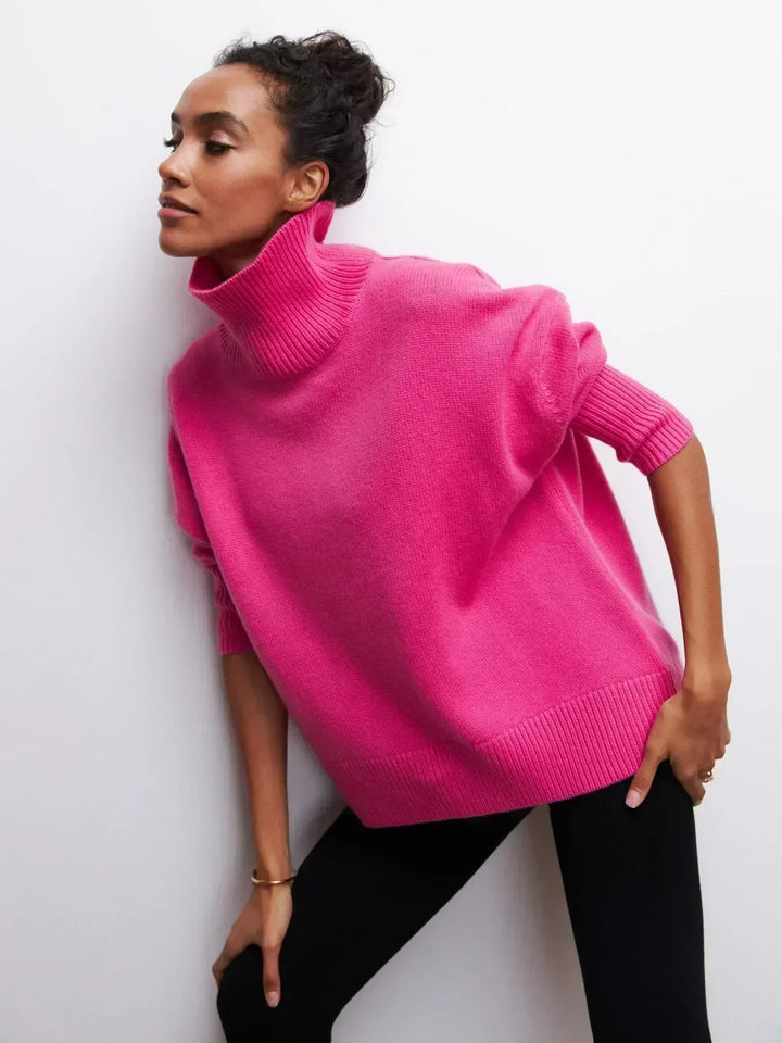 Eden - Elegant Oversized Turtleneck Knit Sweater
