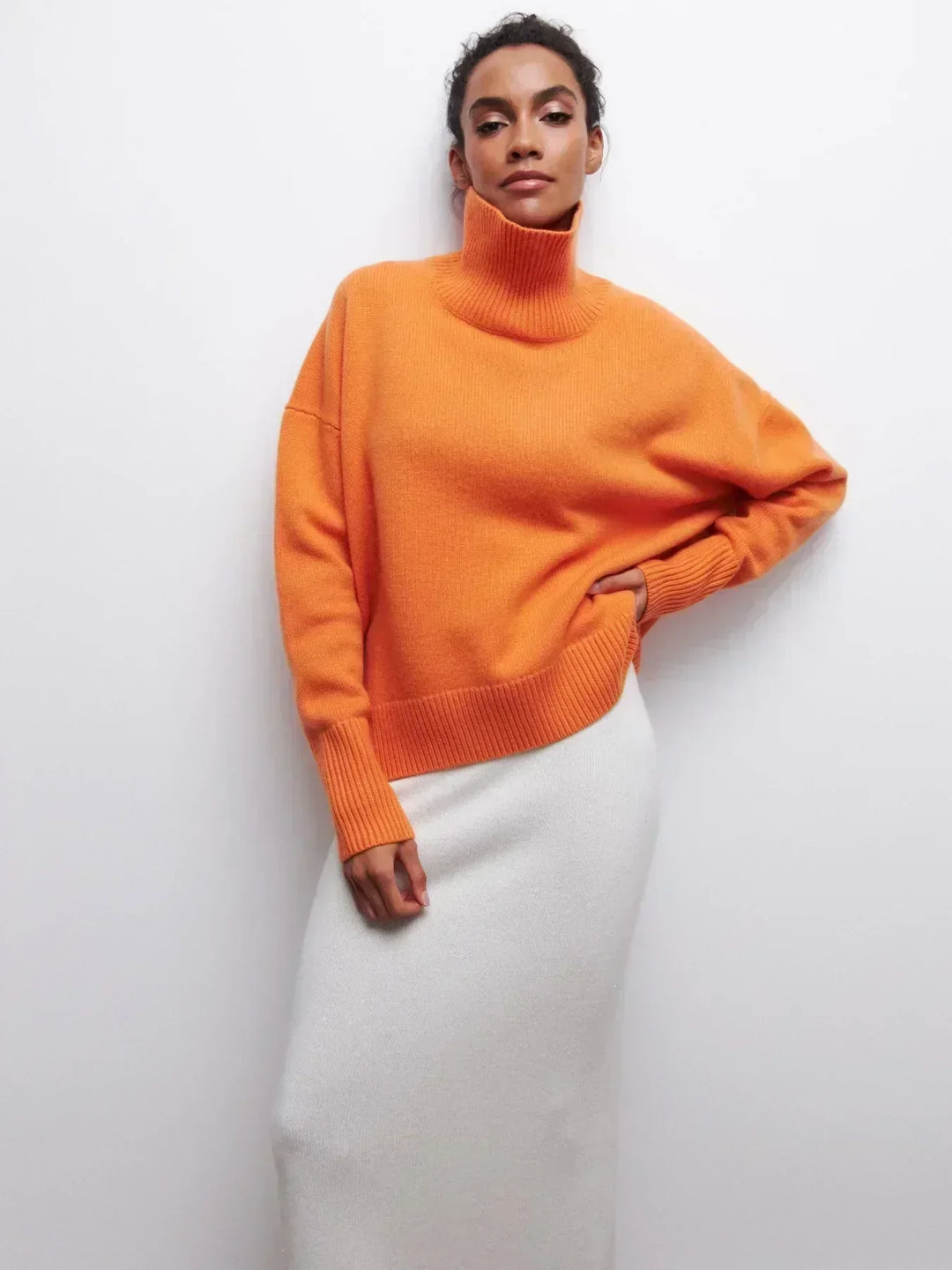 Eden - Elegant Oversized Turtleneck Knit Sweater