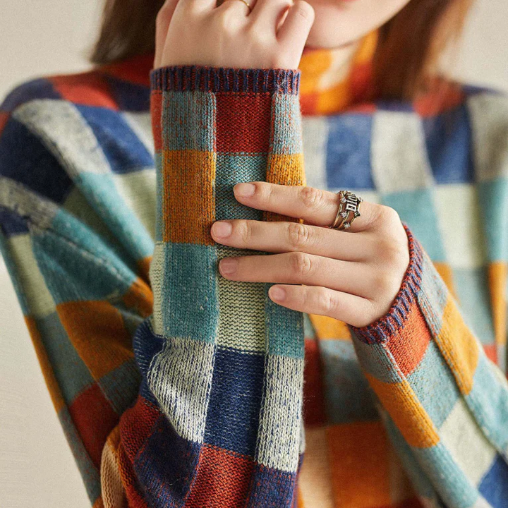 Sophia™ - Cozy Cashmere Patchwork Turtleneck