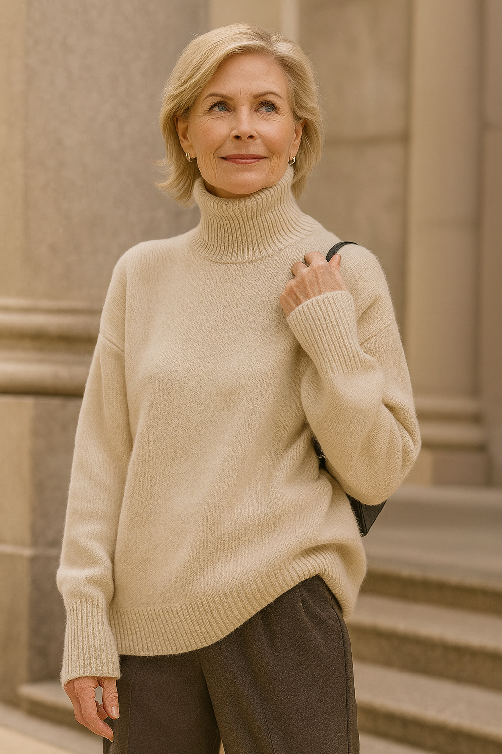 Mila™ | Loose-fit knitted turtleneck sweater